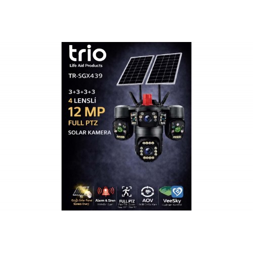 TRIO TR-SGX439 4 LENS 12mp AOV  4G-LTE PTZ 5V 2A SOLAR KAMERA  TA42