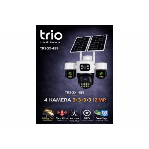 TRIO TR-SGX459 4 LENS 12mp AOV  4G-LTE PTZ 5V 2A SOLAR KAMERA  TA18