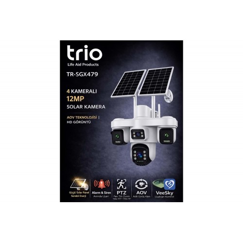 TRIO TR-SGX479 4 LENS 12mp AOV  4G-LTE PTZ 5V 2A SOLAR KAMERA  TA12