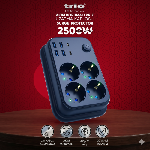 TR3442 4 LÜ 4 USB+2TYP-C Lİ 2M KABLOLU