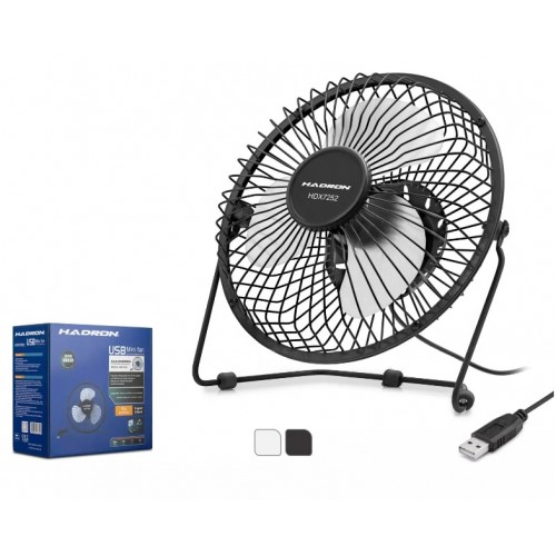 HADRON HDX7252 VANTİLATÖR USB METAL 18CM SİYAH - BEYAZ