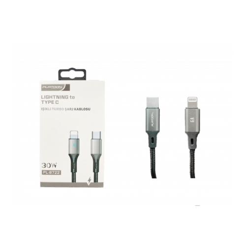 PL-8722 İOS TO TYPE-C IŞIKLI TURBO ŞARJ KABLOSU 30W
