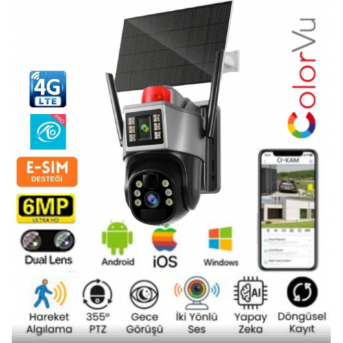 O-KAM 7015 3MP+3MP 4G LOW POWER PTZ CAMERA