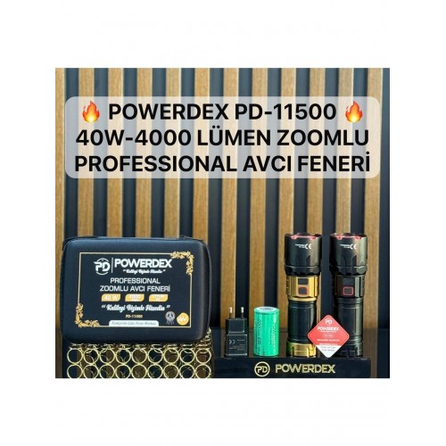 Powerdex PD-11500 40 W – 4000 Lümen Zoomlu Şarjlı Avcı El Feneri