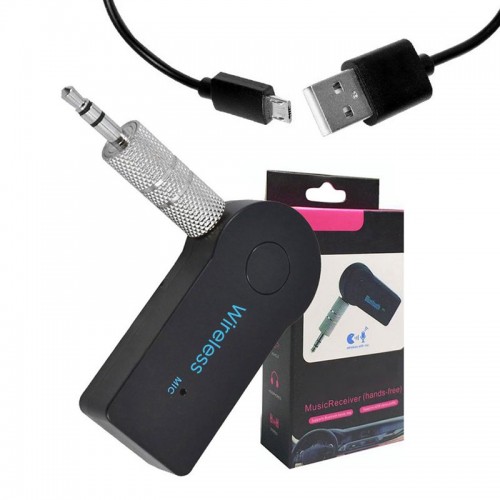 12767 MİKROFONLU BLUETOOTH SES ALICI ARAÇ VE HOPARLÖR İÇİN AUX GİRİŞLİ KABLOSUZ DÖNÜŞTÜRÜCÜ ÇEVİRİCİ KİTİ