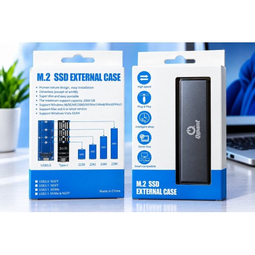 QPART NVMe USB 3.1 Metal Harici Disk Kutusu (3.0 / 2.0 Uyumlu