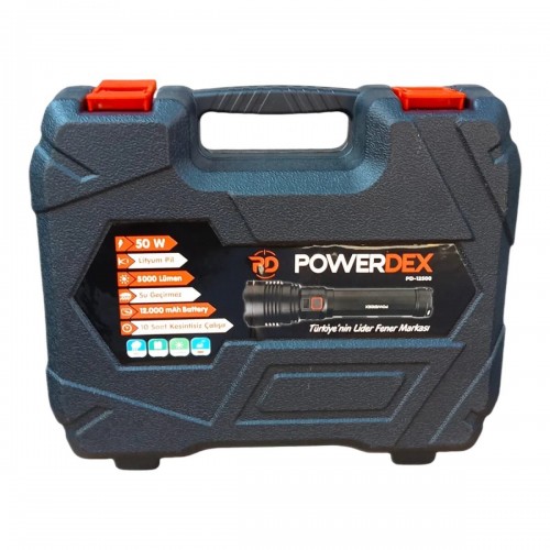 Powerdex  Pd-12500 50 Watt 5000 Lümen Profesyonel Büyük Avcı El Feneri Siyah