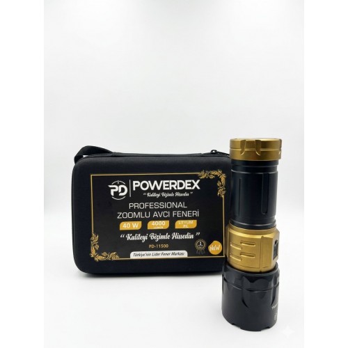 Powerdex PD-11500 40 W – 4000 Lümen Zoomlu Şarjlı Avcı El Feneri