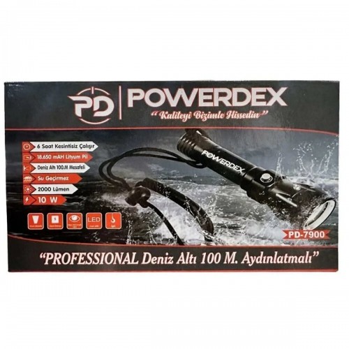 Powerdex Pd-7900 Şarjlı Su Altı Dalış El Feneri 10w 2000 Lümen