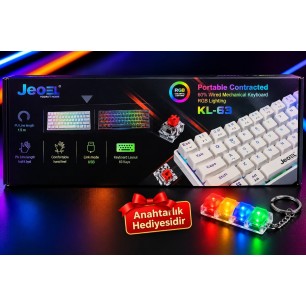 jedel kl-63 red switch %60 mekanik klavye beyaz