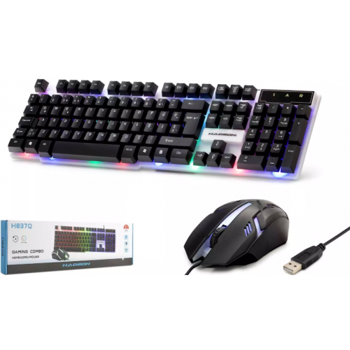 Hadron H837Q Kablolu Oyuncu Klavye Mouse Set Led Q Siyah
