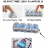 JEDEL KL16 35 Tuşlu Tek El Mekanik Oyuncu Klavyesi, Bilek Destekli, Red Switch, Şeffaf Tuş Kapaklı Klavye ANAHTARLIK HEDİYELİ