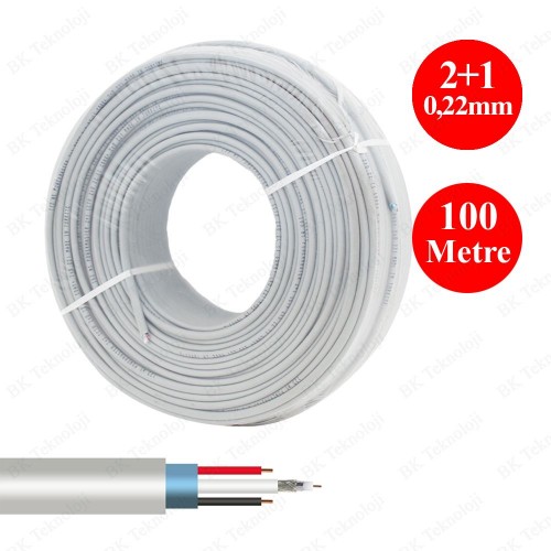 100 mt 2+1 0.22 m cctv kablo