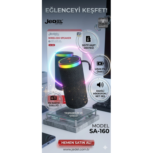 JEDEL SA-160 BLUETOOTH SPEAKER MUHTEŞEM SES KALİTESİ
