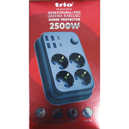 TR3442 4 LÜ 4 USB+2TYP-C Lİ 2M KABLOLU