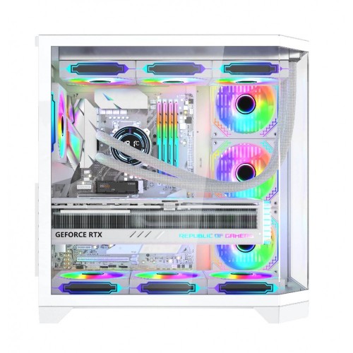 Game Master F-7 EDGE 7X Argb Pwm Fan Beyaz ATX Akvaryum Gaming Kasa Oyuncu Kasası